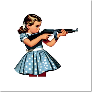 The Little Girl and a Gun Posters and Art